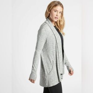 Athleta Pranayama Wrap Marl Grey Heather Cardigan Size Medium
